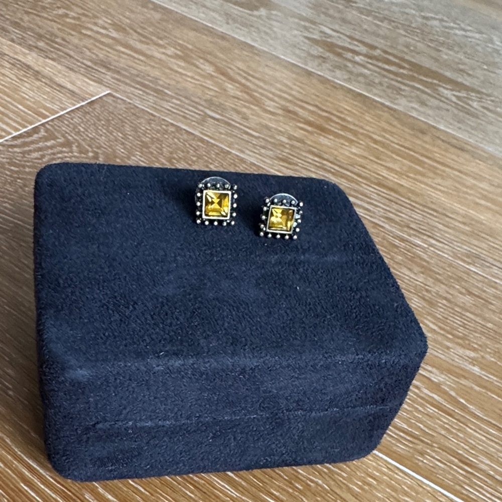 Elegant Yellow Gemstone Earrings